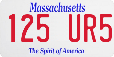 MA license plate 125UR5