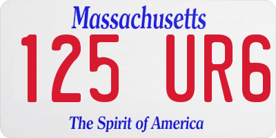 MA license plate 125UR6