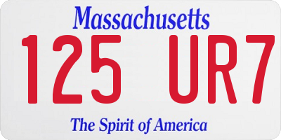 MA license plate 125UR7