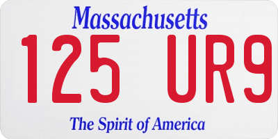 MA license plate 125UR9