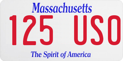 MA license plate 125US0