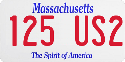 MA license plate 125US2