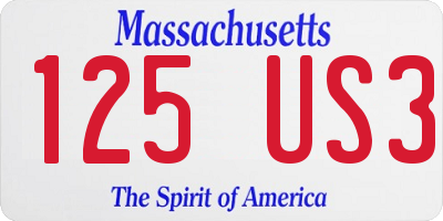 MA license plate 125US3