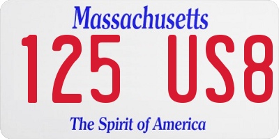 MA license plate 125US8