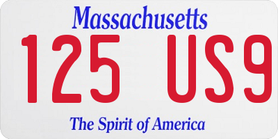 MA license plate 125US9