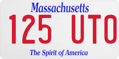 MA license plate 125UT0