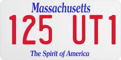 MA license plate 125UT1