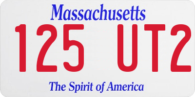 MA license plate 125UT2