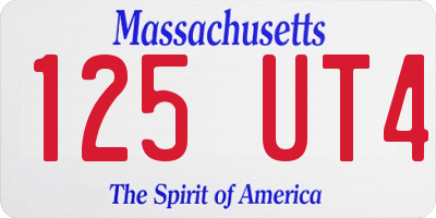 MA license plate 125UT4