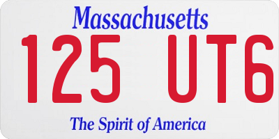 MA license plate 125UT6