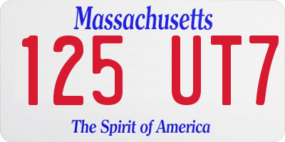 MA license plate 125UT7