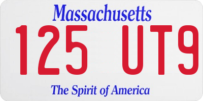 MA license plate 125UT9