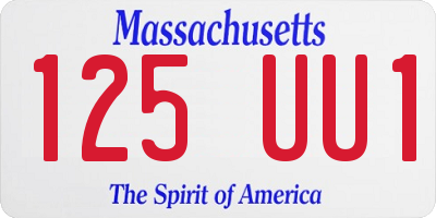 MA license plate 125UU1