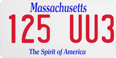 MA license plate 125UU3