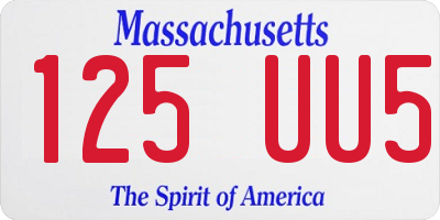 MA license plate 125UU5