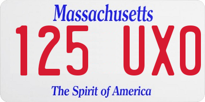 MA license plate 125UX0