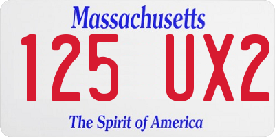 MA license plate 125UX2