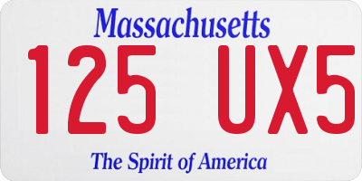 MA license plate 125UX5