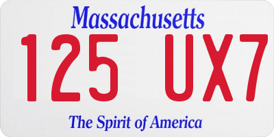 MA license plate 125UX7
