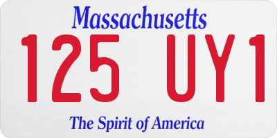 MA license plate 125UY1