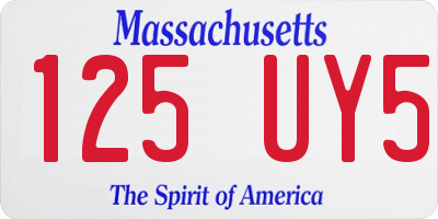 MA license plate 125UY5