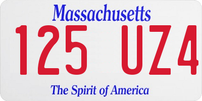 MA license plate 125UZ4