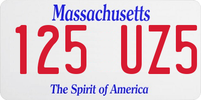 MA license plate 125UZ5