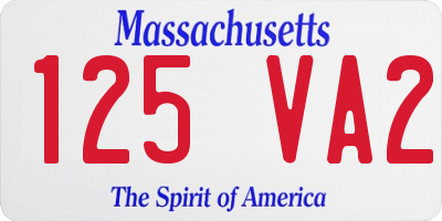 MA license plate 125VA2