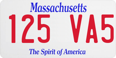 MA license plate 125VA5