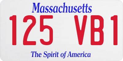 MA license plate 125VB1