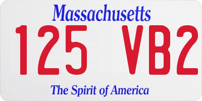 MA license plate 125VB2