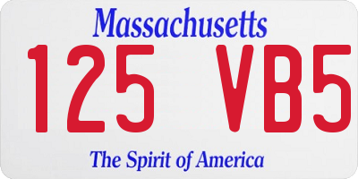 MA license plate 125VB5