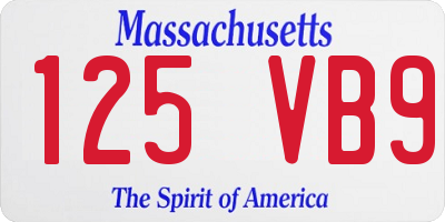 MA license plate 125VB9