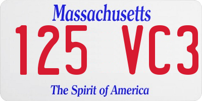 MA license plate 125VC3