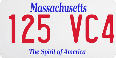 MA license plate 125VC4