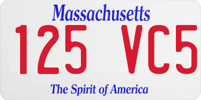 MA license plate 125VC5