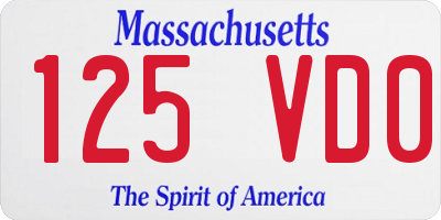 MA license plate 125VD0
