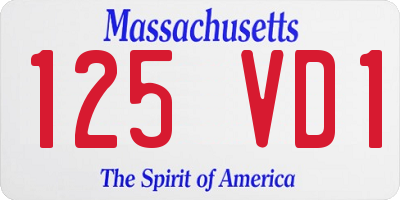 MA license plate 125VD1