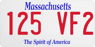 MA license plate 125VF2