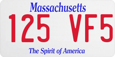 MA license plate 125VF5