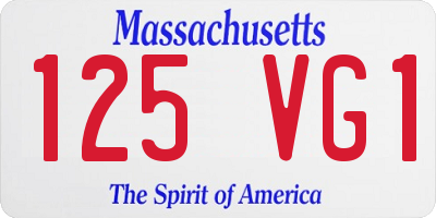 MA license plate 125VG1