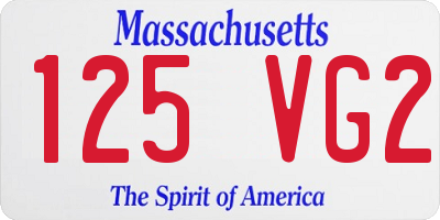 MA license plate 125VG2