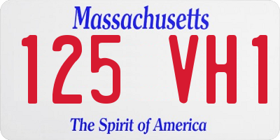 MA license plate 125VH1