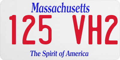 MA license plate 125VH2