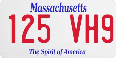 MA license plate 125VH9