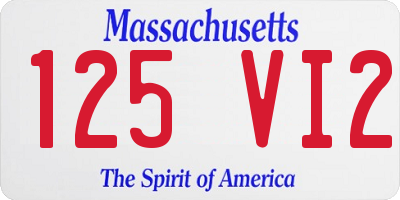 MA license plate 125VI2