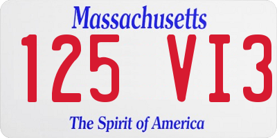 MA license plate 125VI3