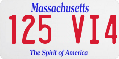 MA license plate 125VI4