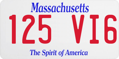 MA license plate 125VI6