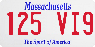 MA license plate 125VI9